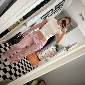 Pink parachute cargo pants